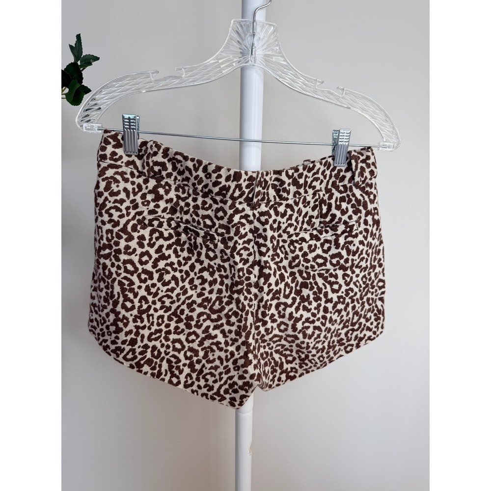 J.Crew Leopard Print 100% Linen Shorts Brown Cream Animal Print Size 4 - Picture 7 of 7